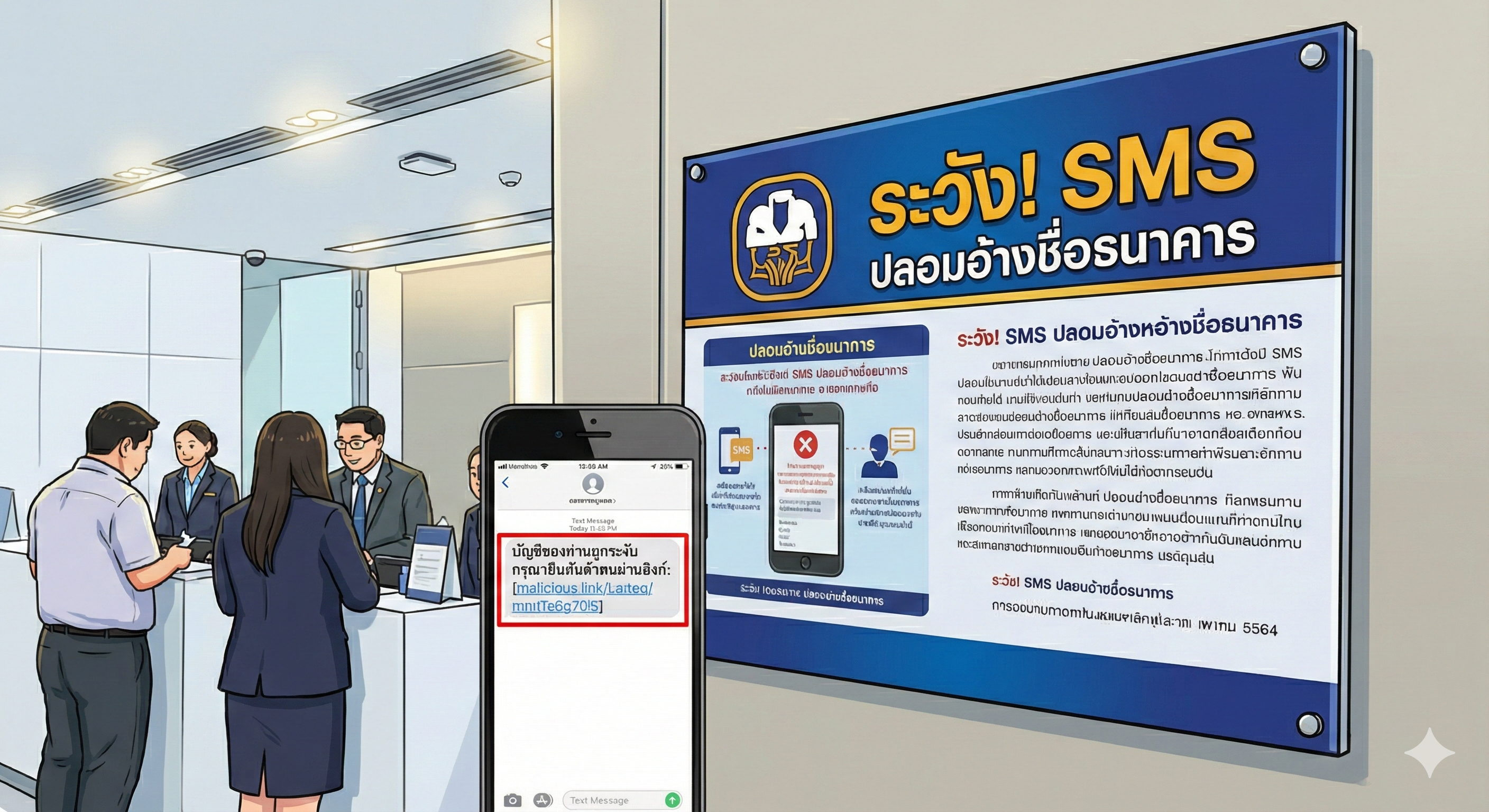 SMS ปลอมอ้างชื่อธนาคาร